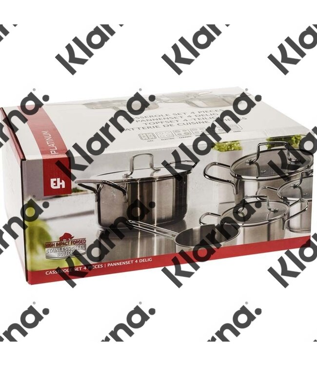 Excellent Houseware. Pannenset Platinum RVS - 4-delig
