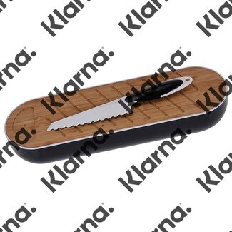 Excellent Houseware. Stokbroodbox met snijplank en broodmes zwart