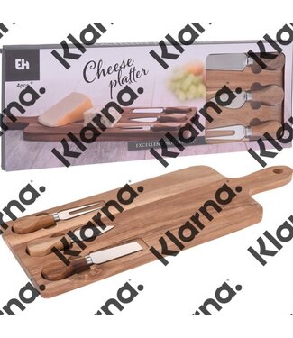 Excellent Houseware. Kaasplank met 3 kaasmessen