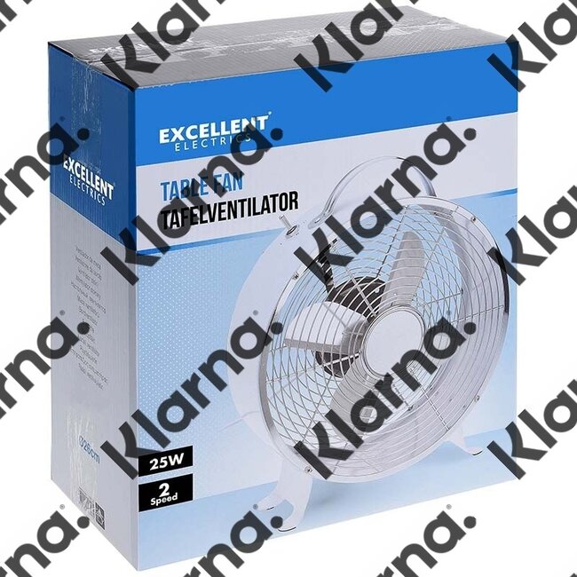 Excellent Electrics Tafelventilator metaal 26cm wit