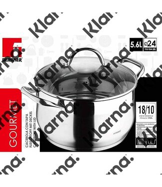 Bergner RVS 18/10 kookpan 24cm - 5,6 liter