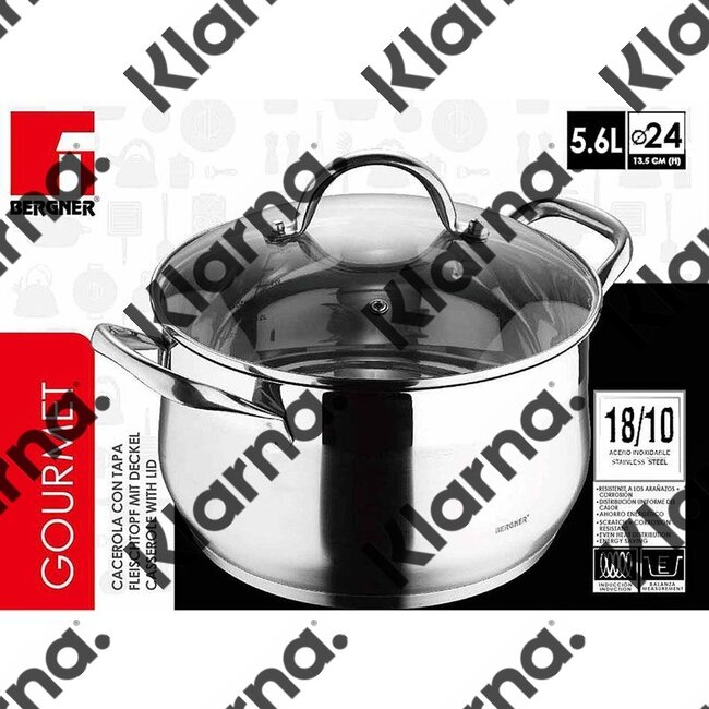 Bergner RVS 18/10 kookpan 24cm - 5,6 liter