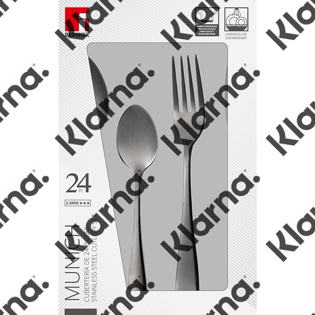 Bergner Bestekset Munich - 24 delig - zwart glans