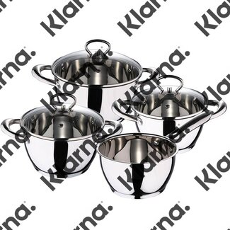 Bergner Pannenset RVS - 4 Pannen + 3 Deksels