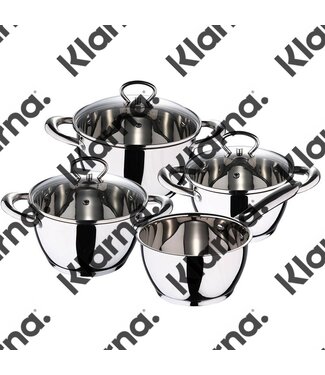 Bergner Pannenset RVS - 4 Pannen + 3 Deksels