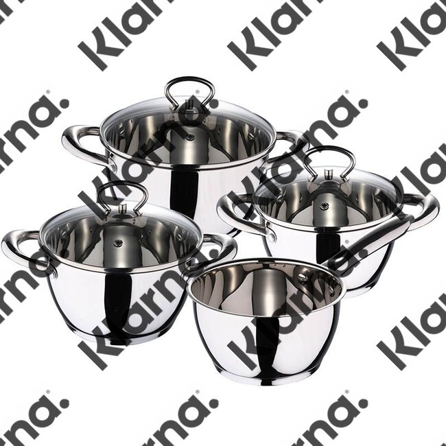 Bergner Pannenset RVS - 4 Pannen + 3 Deksels