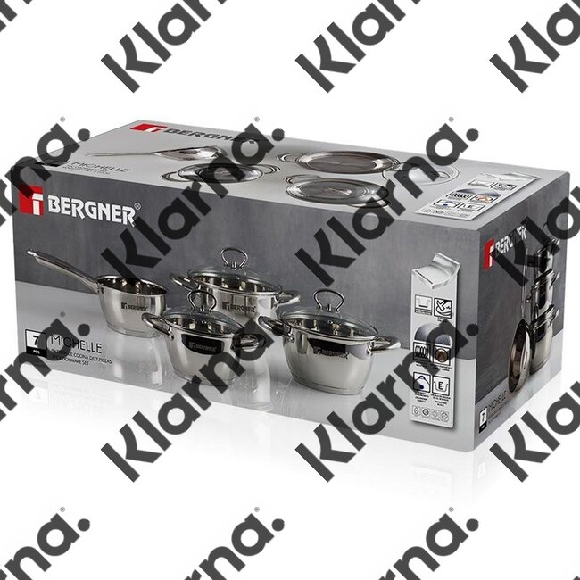Bergner Pannenset RVS - 4 Pannen + 3 Deksels