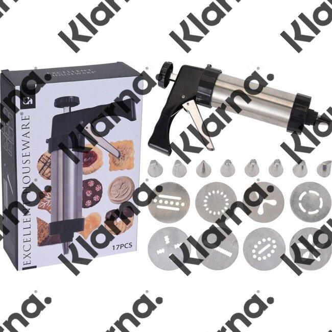 Excellent Houseware. Koekjespistool - set 17-delig