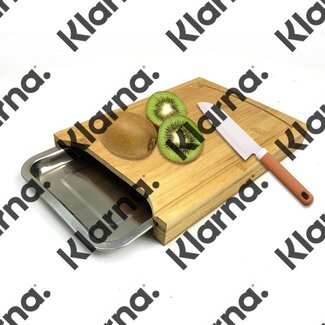 Cuisine Performance Bamboe snijplank met RVS opvangschaal