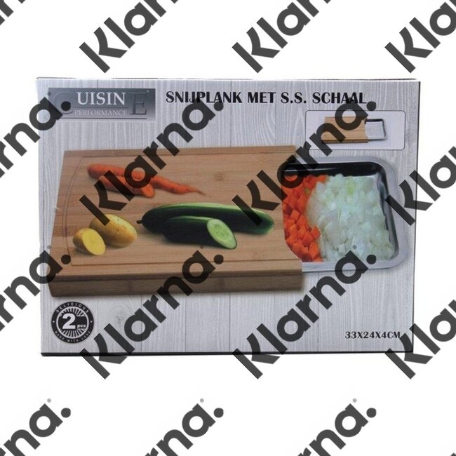 Cuisine Performance Bamboe snijplank met RVS opvangschaal