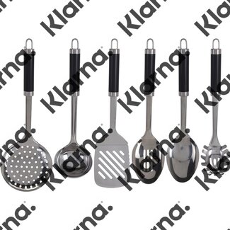 Excellent Houseware. Keukengerei - Set van 6 stuks + houder - RVS