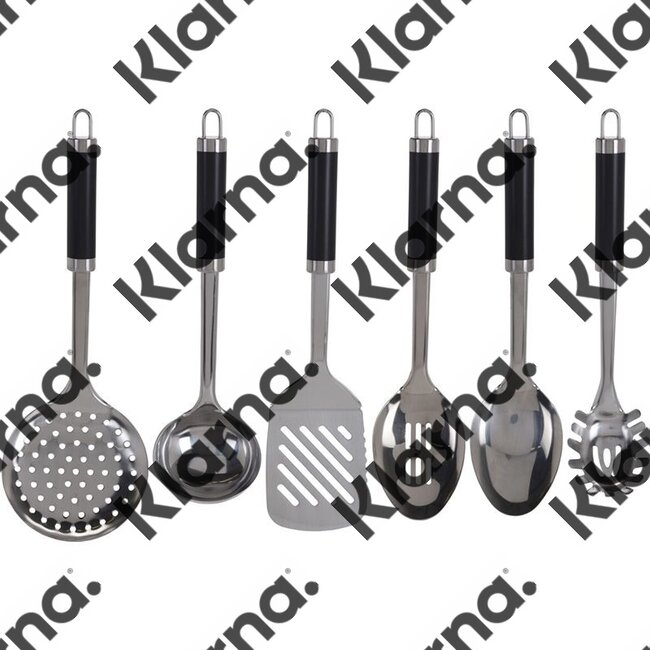 Excellent Houseware. Keukengerei - Set van 6 stuks + houder - RVS