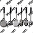Excellent Houseware. Keukengerei - Set van 6 stuks + houder - RVS