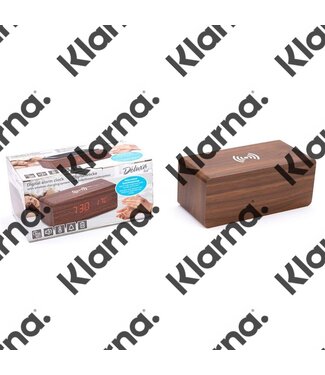 Deluxa Digitale Wekker met draadloos oplaadsysteem - bruin