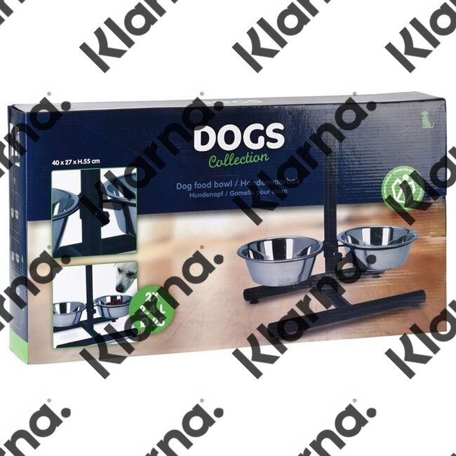 Dogs Collection H-Standaard met RVS voerbakken van 25cm