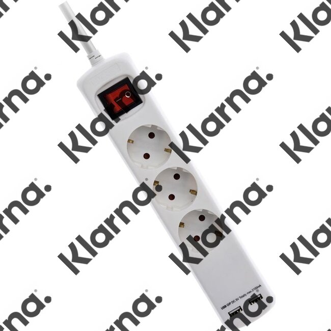 FXcontrol Stekkerdoos 3V - RA - 2x USB - 1.40m - 3x1.5mm