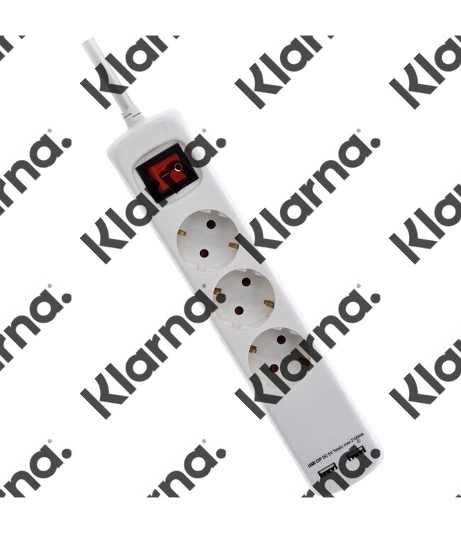 FXcontrol Stekkerdoos 3V - RA - 2x USB - 1.40m - 3x1.5mm