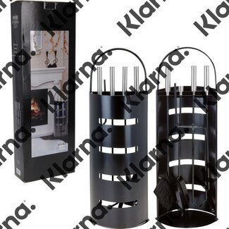 Home&Styling Openhaardset RVS zwart - 5 delig