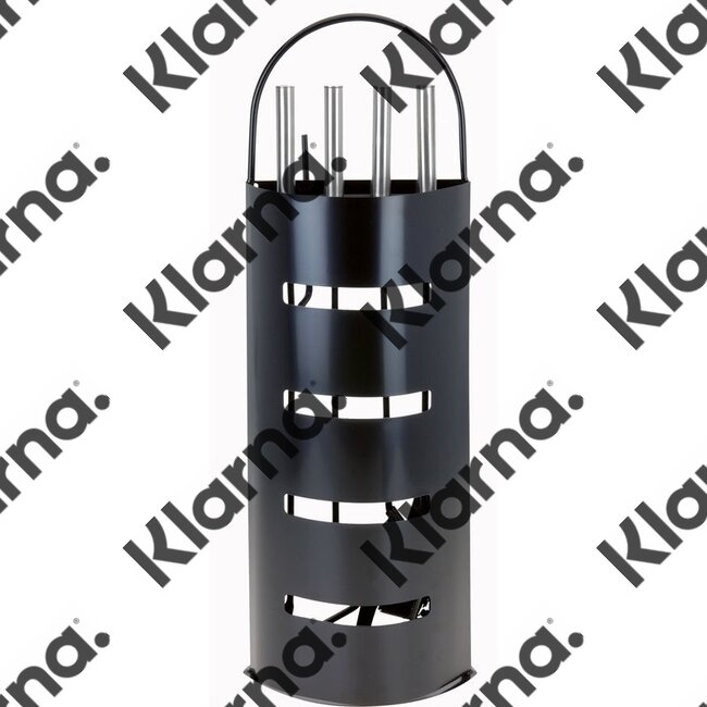 Home&Styling Openhaardset RVS zwart - 5 delig