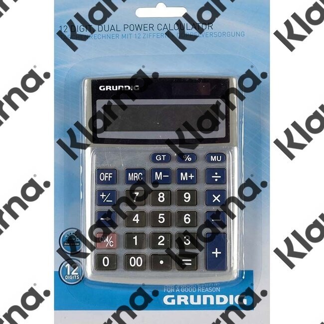 Grundig Calculator met dubbele voeding, 12 cijfers