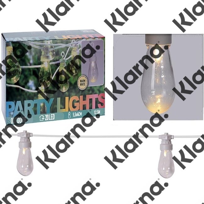 Feestverlichting - 20 lamps - helder - warm-wit