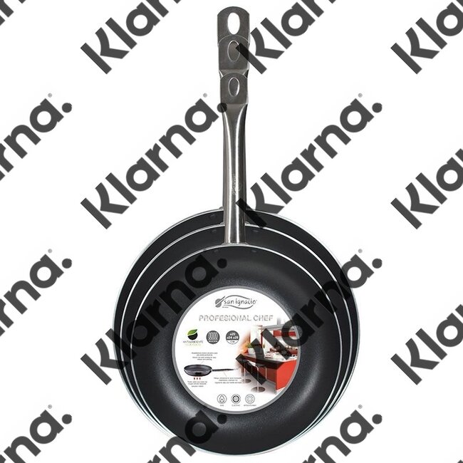 San Ignacio Koekenpannenset - RVS handvat - 20-24-28cm