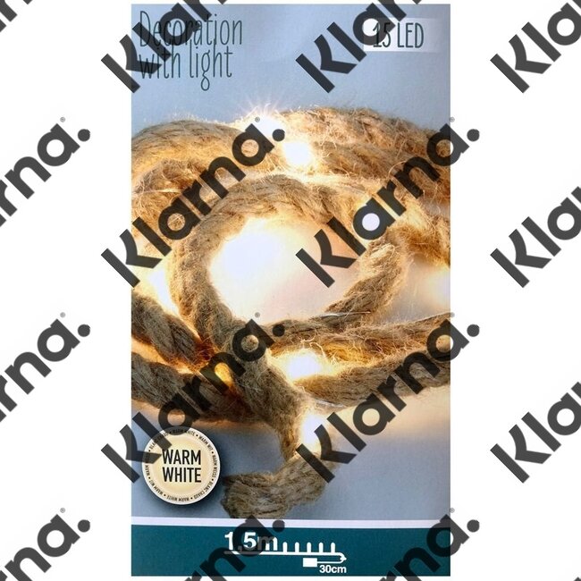Ceruzo Jute touw met ledverlichting - 1.50 meter