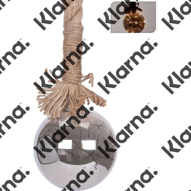 Ceruzo Glazen bal met 15 LED's - 10cm - met timer