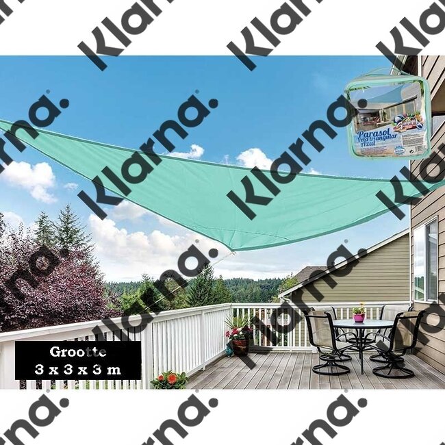 Schaduwdoek - driehoek 3x3x3m - mintgroen