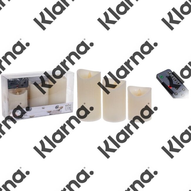 LED-kaarsen - 3 stuks - met bewegende vlam, timer, dimmer en afstandsbediening