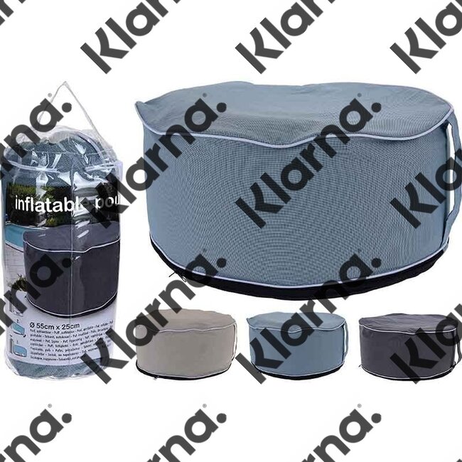 Poef opblaasbaar - taupe