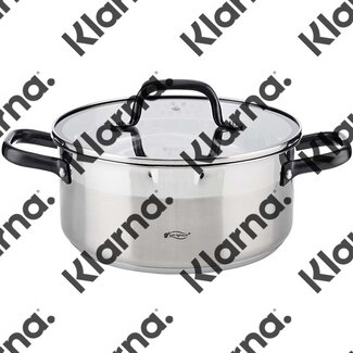 San Ignacio RVS kookpan met glazen deksel, Ø24x10.5cm, 4 liter - serie Vita