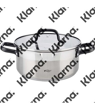 San Ignacio RVS kookpan met glazen deksel, Ø24x10.5cm, 4 liter - serie Vita