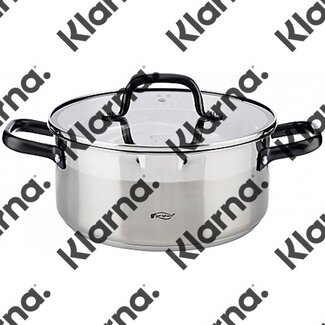 San Ignacio RVS kookpan met glazen deksel, Ø20x8.5cm, 2 liter - serie Vita