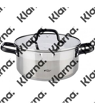 San Ignacio RVS kookpan met glazen deksel, Ø20x8.5cm, 2 liter - serie Vita
