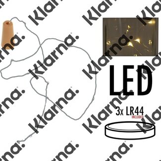 Kurk met 8 LED lampjes - 6 stuks