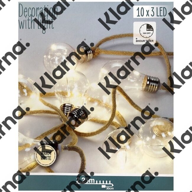 Jute touwslinger - 10 lamps - 2.25m