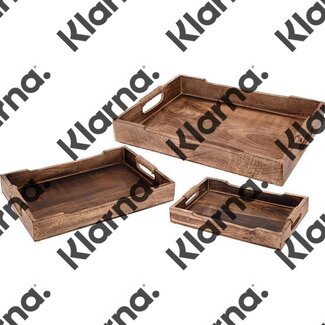 Dienbladen Mango hout - 3 delig