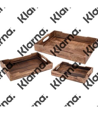 Dienbladen Mango hout - 3 delig