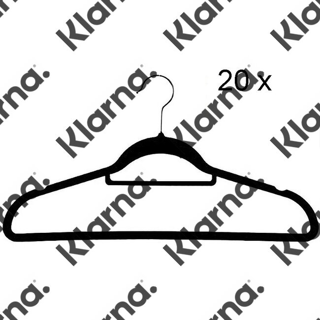Kledinghanger vilt - set van 20 -  zwart