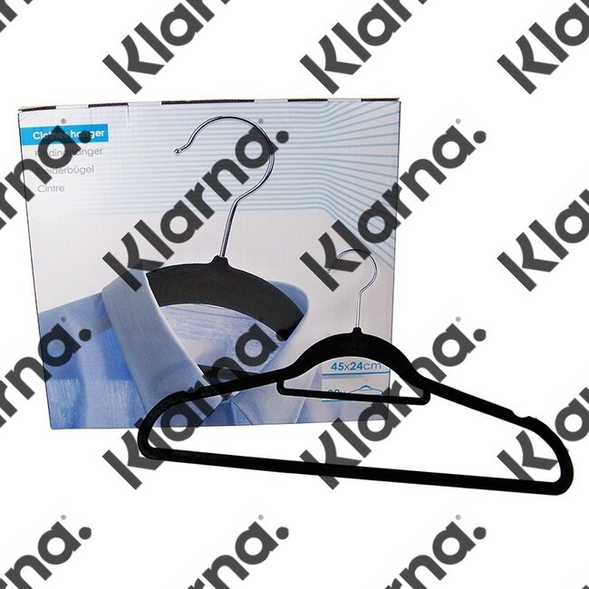 Kledinghanger vilt - set van 20 -  zwart