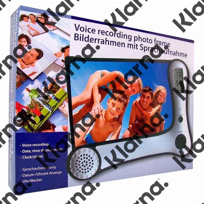 Fotolijst met spraakopnamefunktie en klok