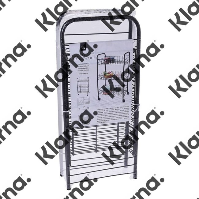 Excellent Houseware. Keukentrolley zwart met 3 manden