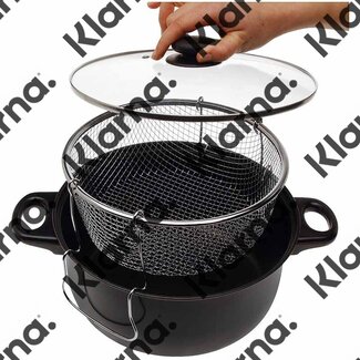 Excellent Houseware. Frituurpan met glazen deksel - Ø26cm