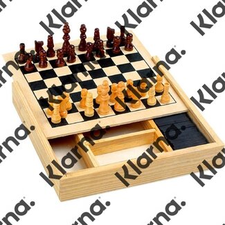 Houten spellendoos 4-in-1