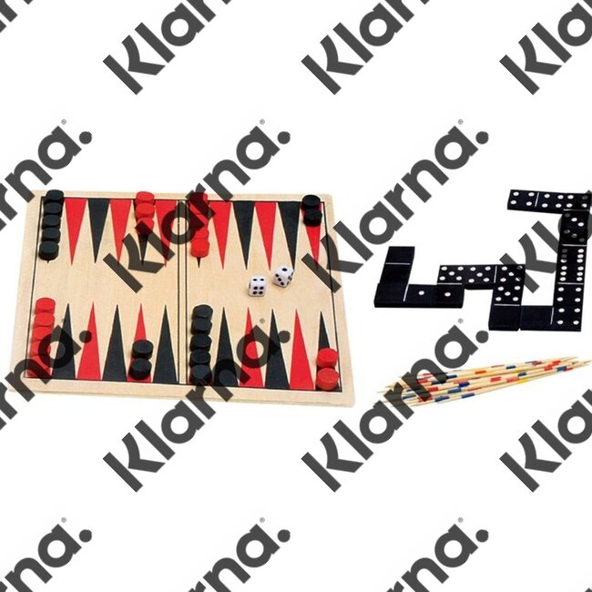 Houten spellendoos 4-in-1