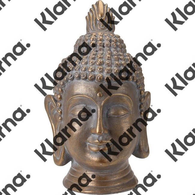 Boeddha Hoofd - Tuinbeeld - bronskleur - 53.5cm