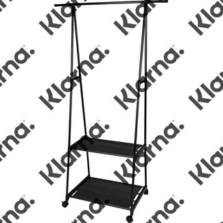 Storage Solutions Kledingrek met 2 planken - zwart