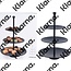 Excellent Houseware. Etagere 3 laags - 36.5cm - zwart
