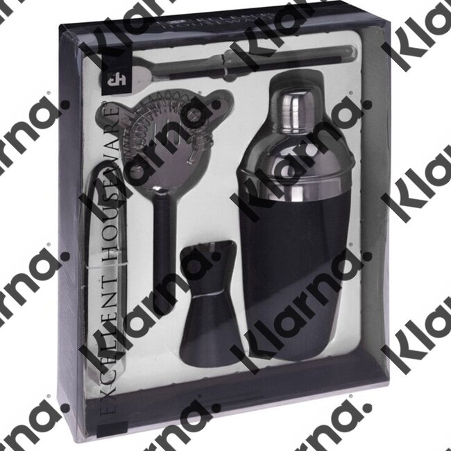 Excellent Houseware. Cocktailshakerset - 5 delig - mat zwart